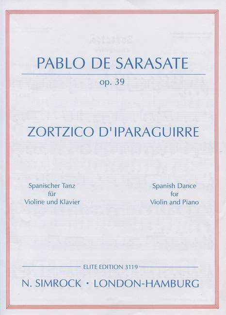 Front Cover Image Zortzico d'Iparaguirre op. 39 