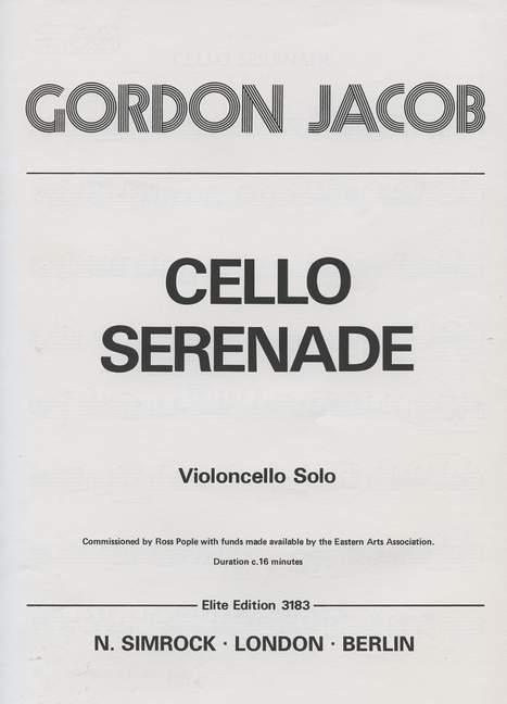 Front Cover Image Cello Serenade 