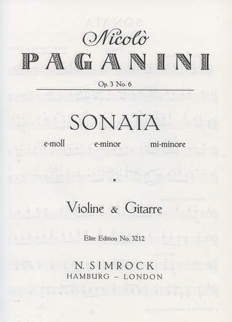 Front Cover Image Sonate e-Moll op. 3/6 