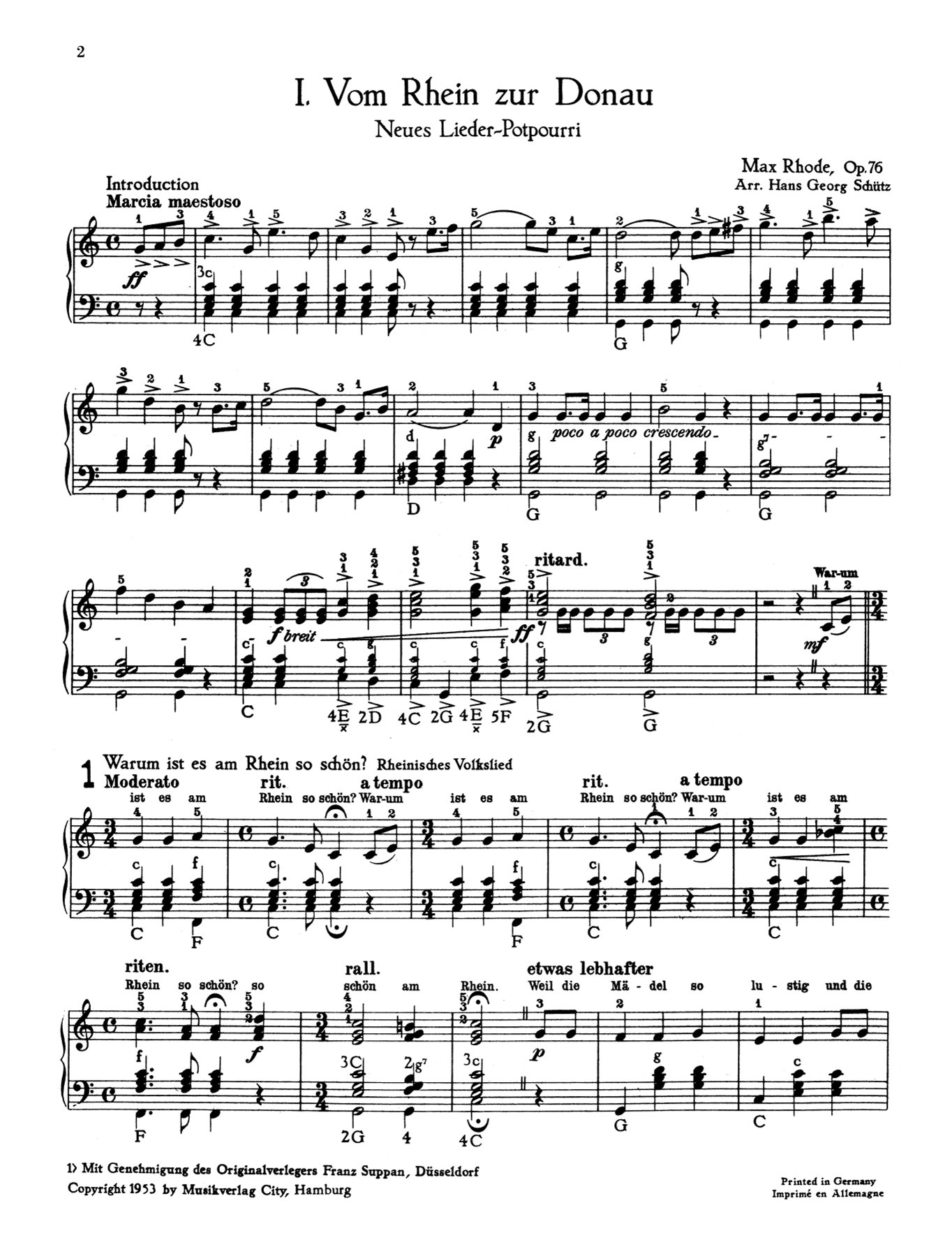 Front Cover Image Vom Rhein zur Donau op. 76 