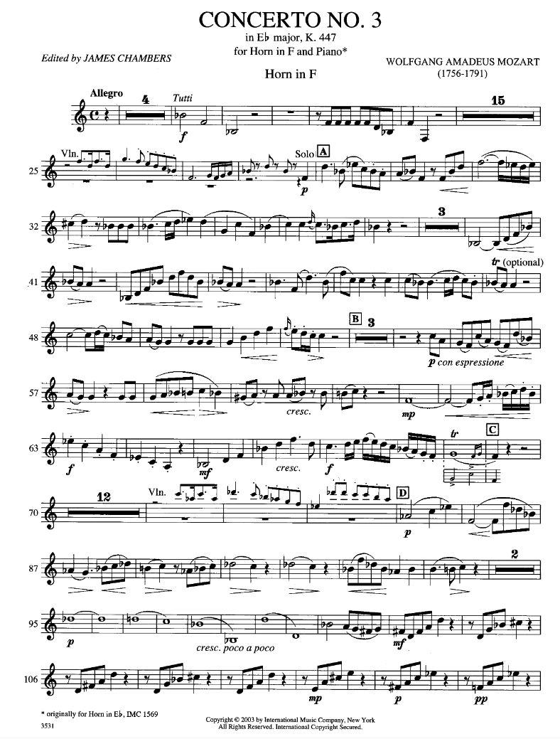 Other Cover Image Concerto No. 3 in Eb Major KV447 