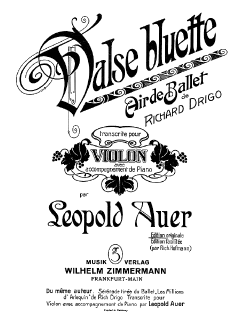 Front Cover Image Valse bluette 