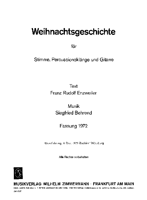 Front Cover Image Weihnachtsgeschichte 