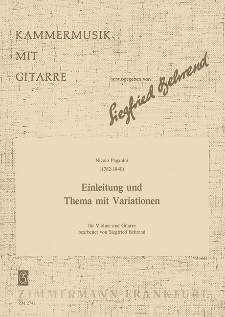 Front Cover Image Einleitung und Thema mit Variationen 