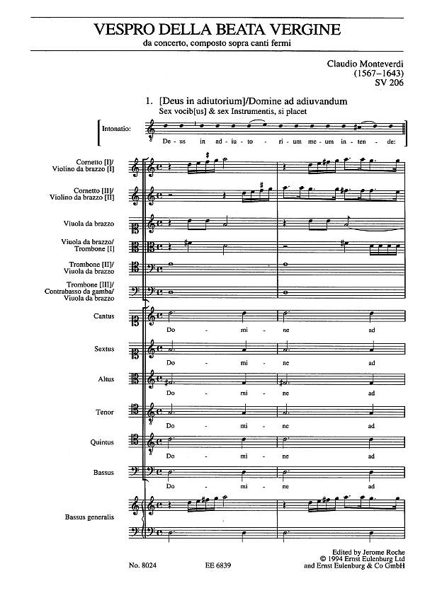 Other Cover Image Vespro della Beata Vergine SV 206 SV 206