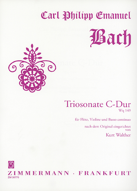 Front Cover Image Triosonate C-Dur Wq 149 