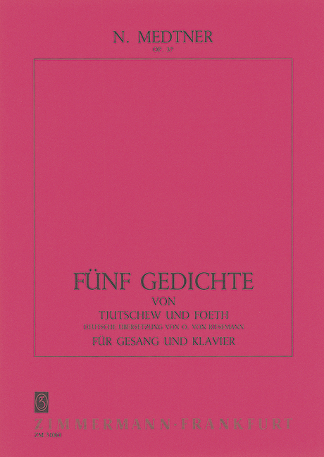 Front Cover Image 5 Gedichte op. 37 