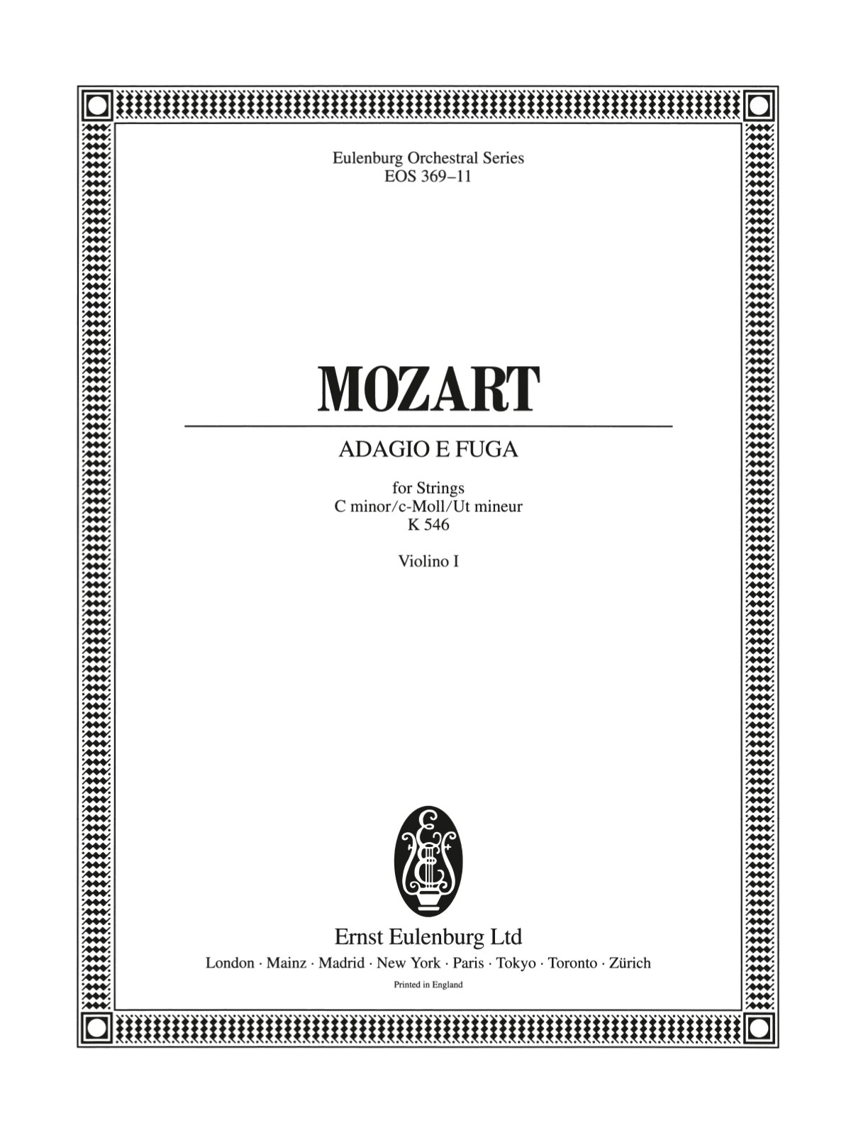 Front Cover Image Adagio und Fuge c-Moll KV 546