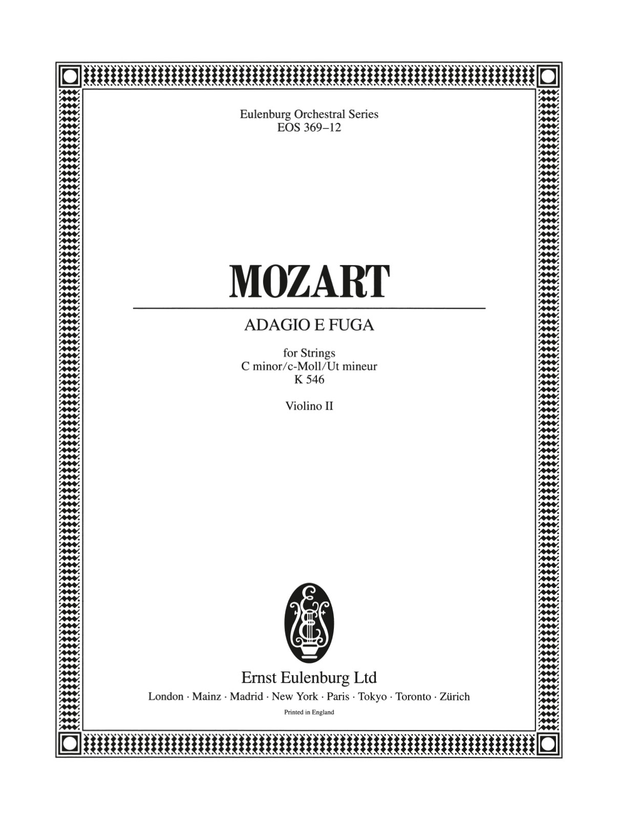 Front Cover Image Adagio und Fuge c-Moll KV 546
