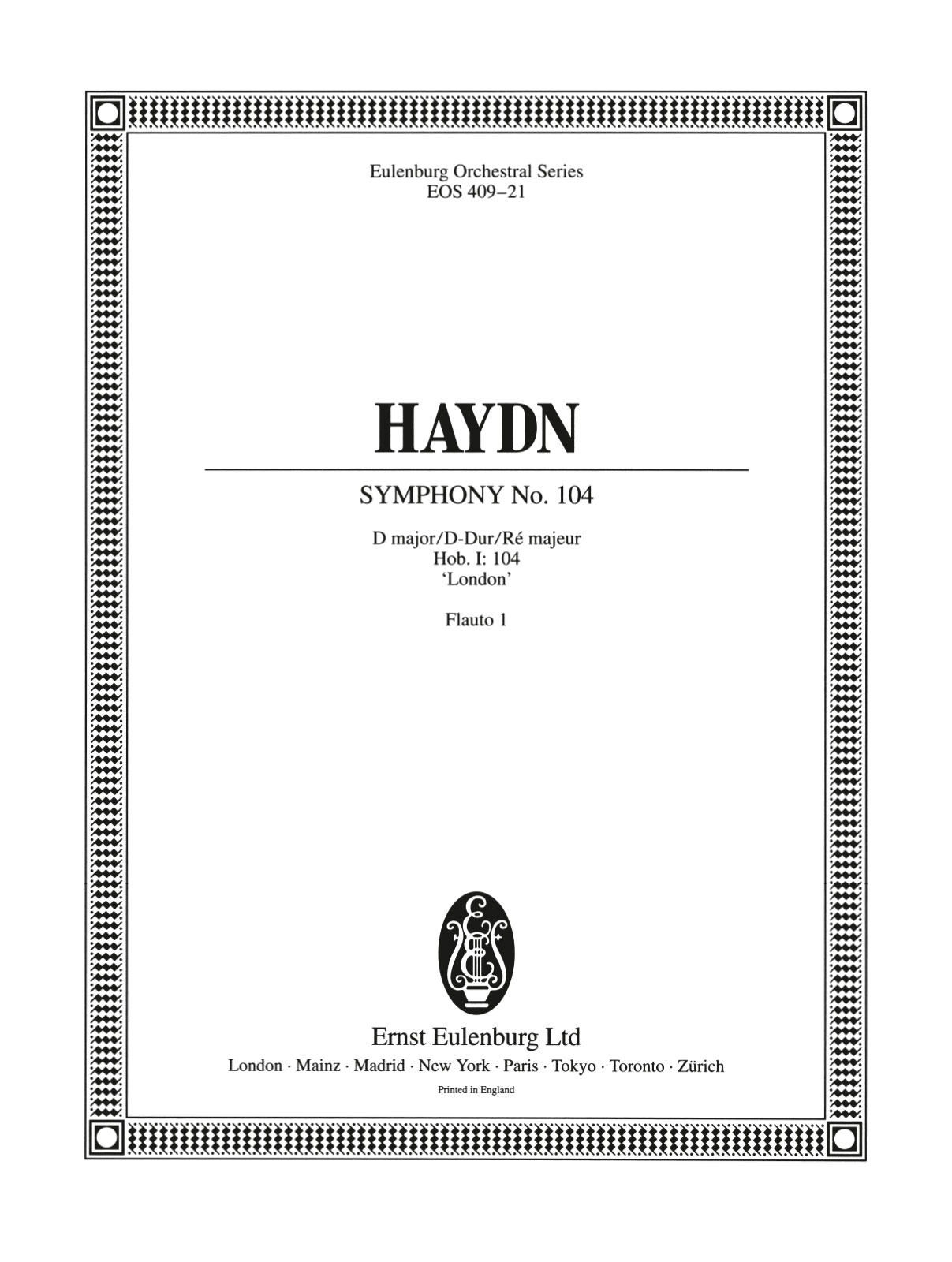Front Cover Image Sinfonie Nr. 104 D-Dur Hob. I:104 "Londoner / Salomon"