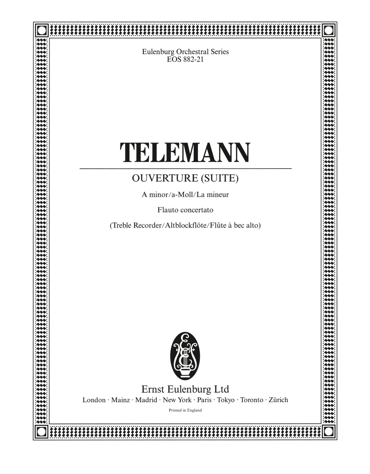 Front Cover Image Ouvertüre (Suite) a-Moll