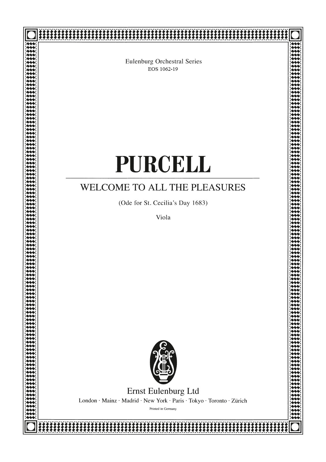 Front Cover Image Ode for St. Cecilia's Day 1683