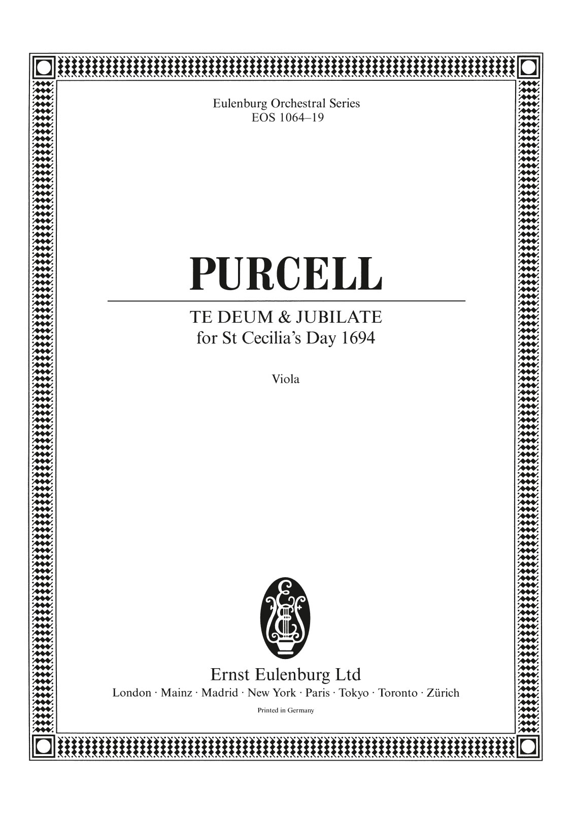 Front Cover Image Te Deum and Jubilate D-dur Z 232