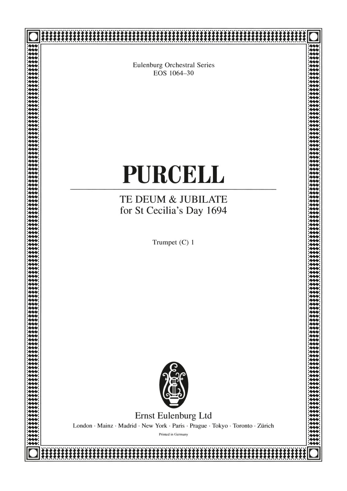 Front Cover Image Te Deum and Jubilate D-dur Z 232