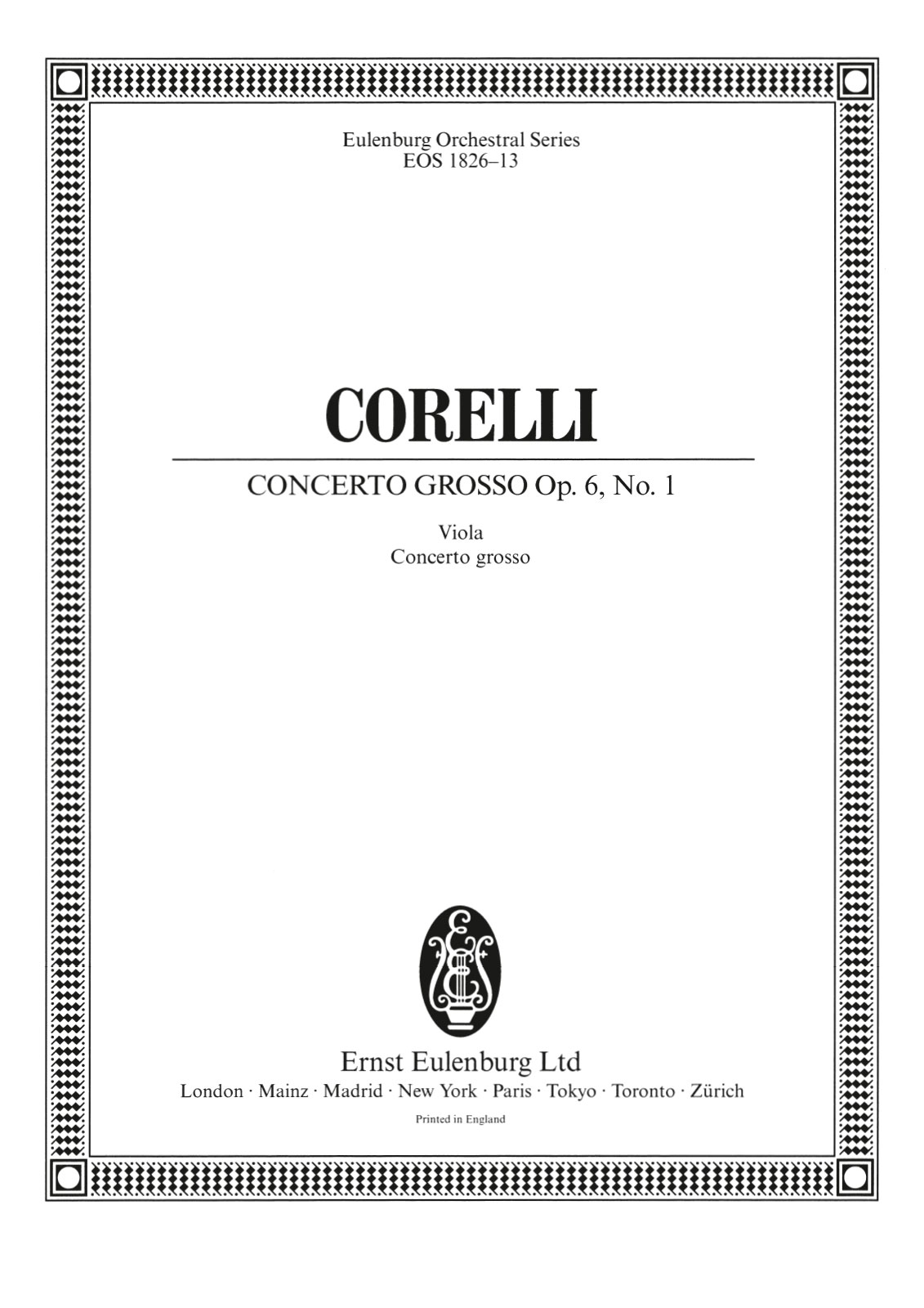 Front Cover Image Concerto grosso D-Dur op. 6/1