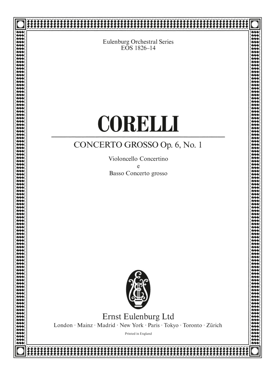 Front Cover Image Concerto grosso D-Dur op. 6/1