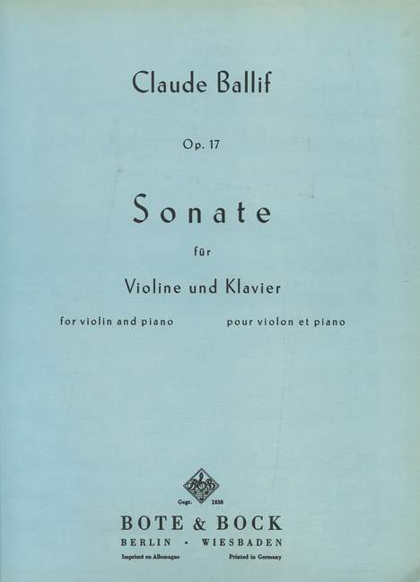 Front Cover Image Sonate op. 17 