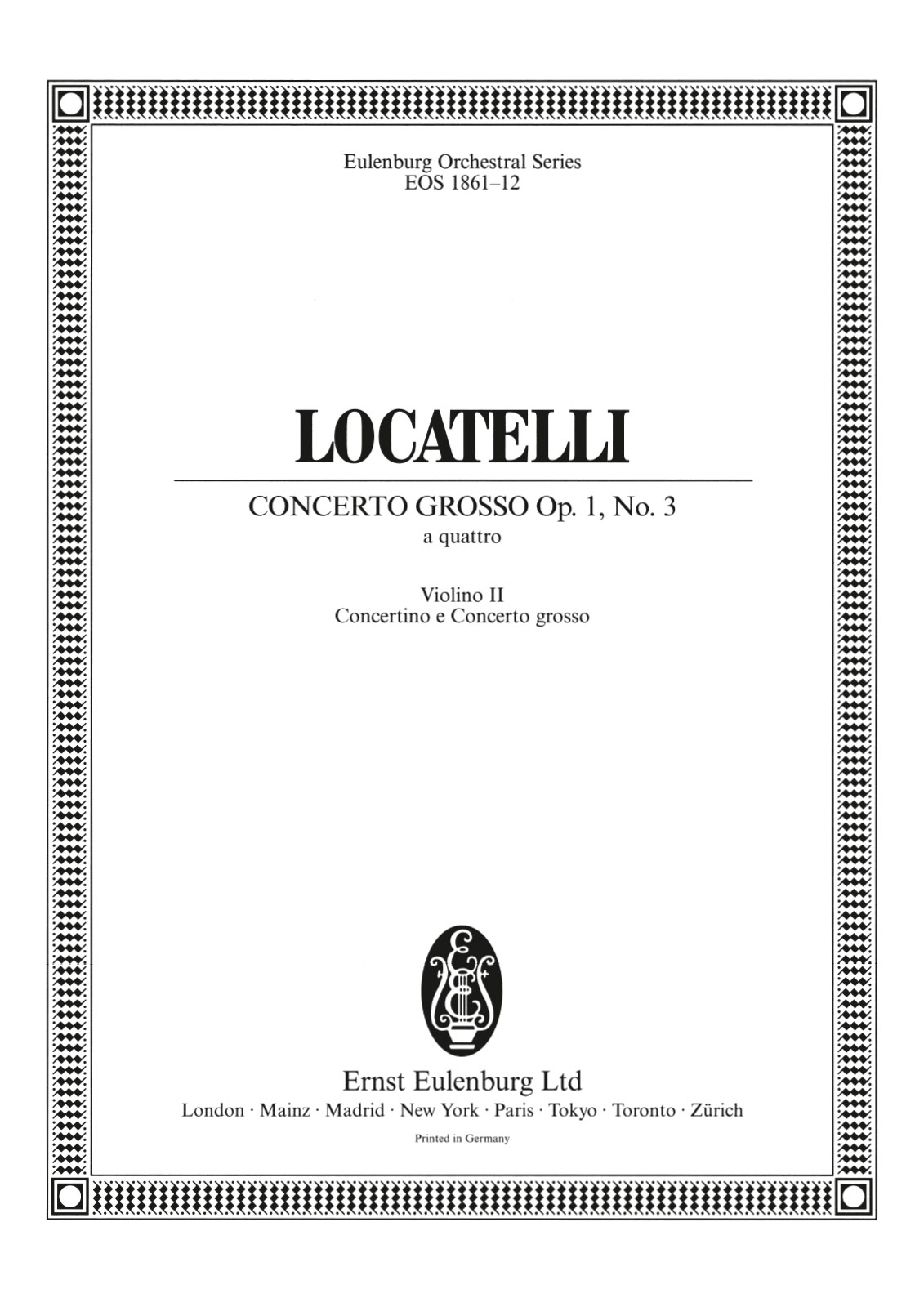 Front Cover Image Concerto grosso Nr. 3 B-Dur op. 1