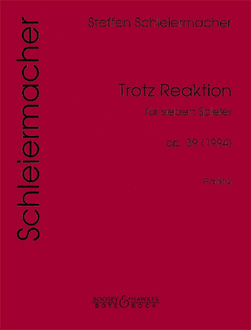 Front Cover Image Trotz Reaktion op. 39 