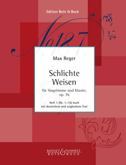Front Cover Image Schlichte Weisen op. 76 Heft 1 (Nr. 1-15)