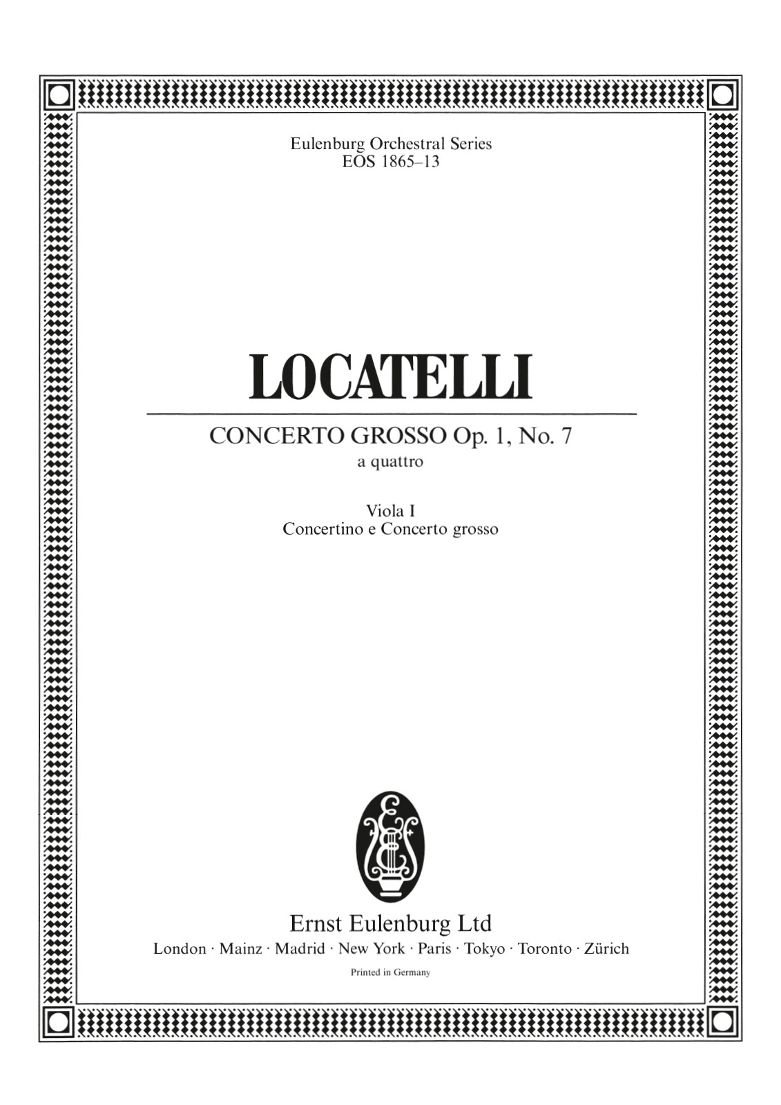 Front Cover Image Concerto grosso Nr. 7 F-Dur op. 1