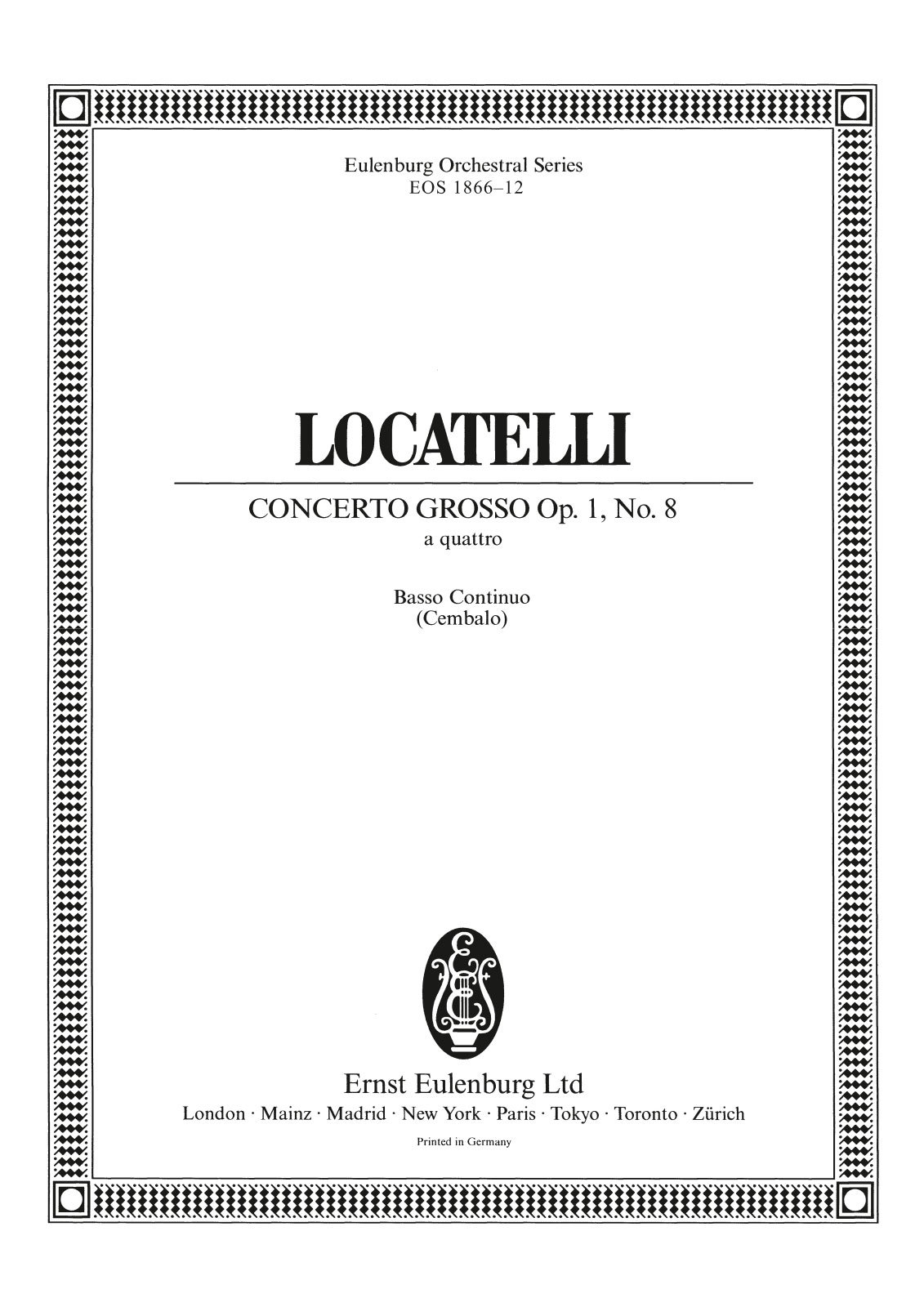 Front Cover Image Concerto grosso „a quattro“ f-moll op. 1/8 Nr. 8