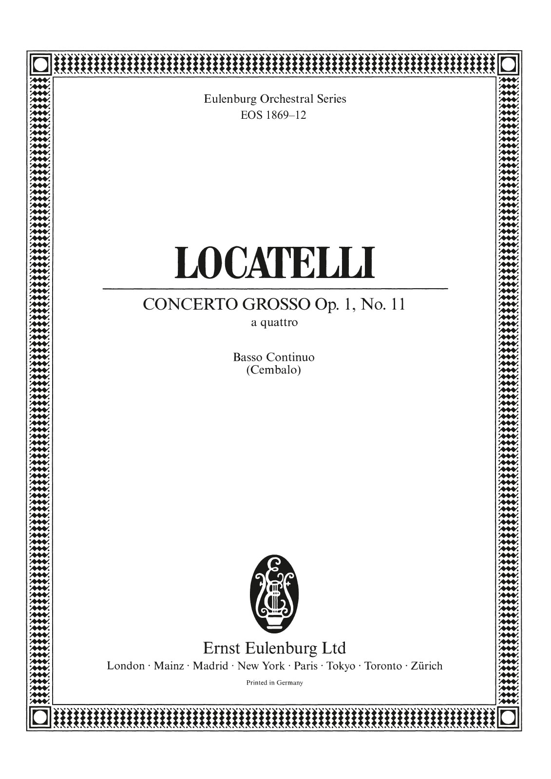 Front Cover Image Concerto grosso „a quattro“ c-moll op. 1/11 Nr. 11