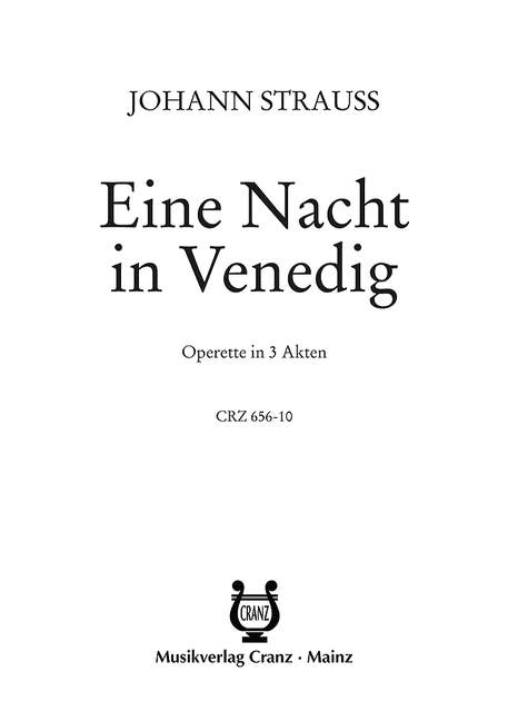 Front Cover Image Eine Nacht in Venedig 