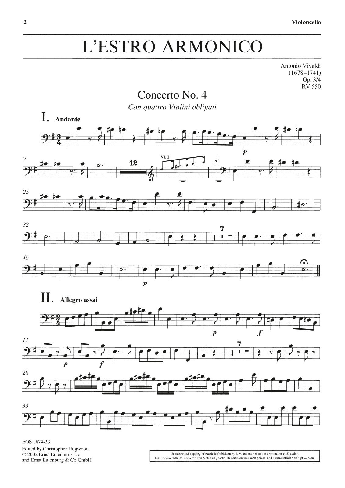 Front Cover Image Concerto e-moll op. 3/4 RV 550