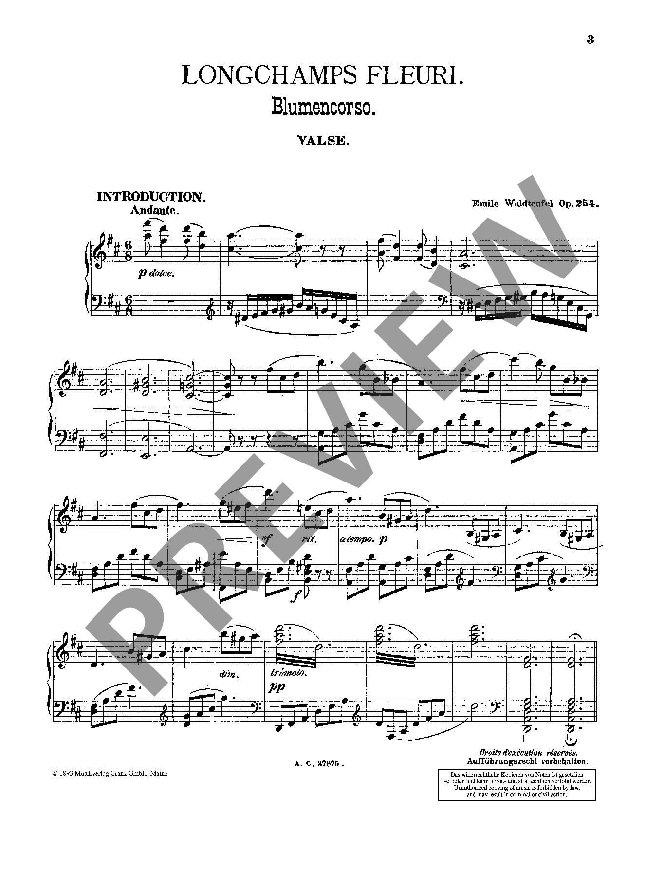 Other Cover Image Blumencorso op. 254 