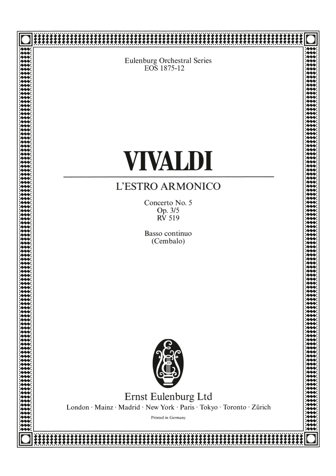 Front Cover Image Concerto A-Dur op. 3/5 RV 519