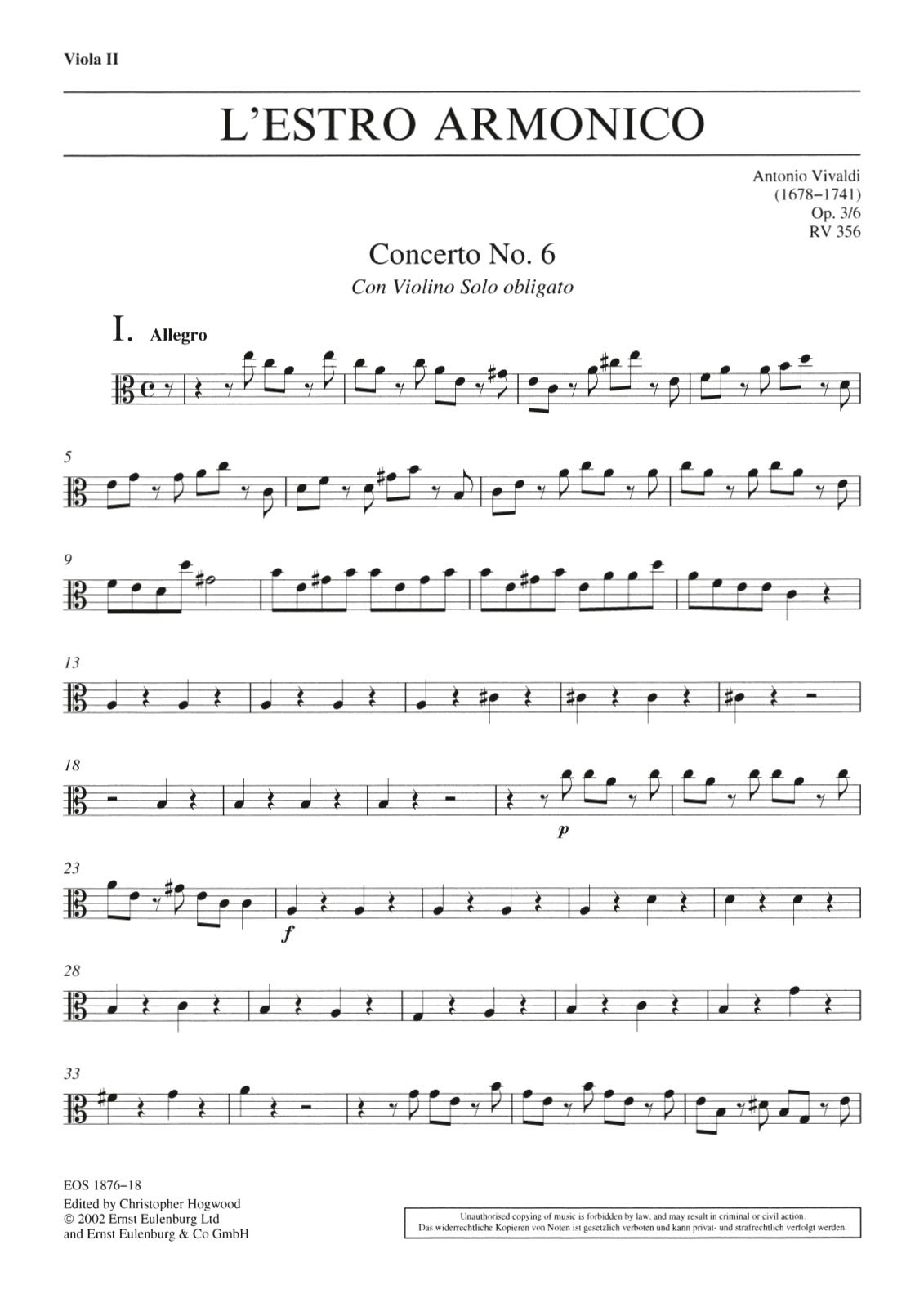 Front Cover Image Concerto Nr. 6 a-moll RV 356