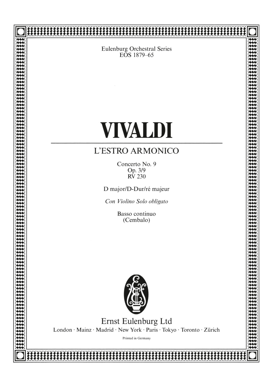 Front Cover Image Concerto D-Dur op. 3/9 RV 230