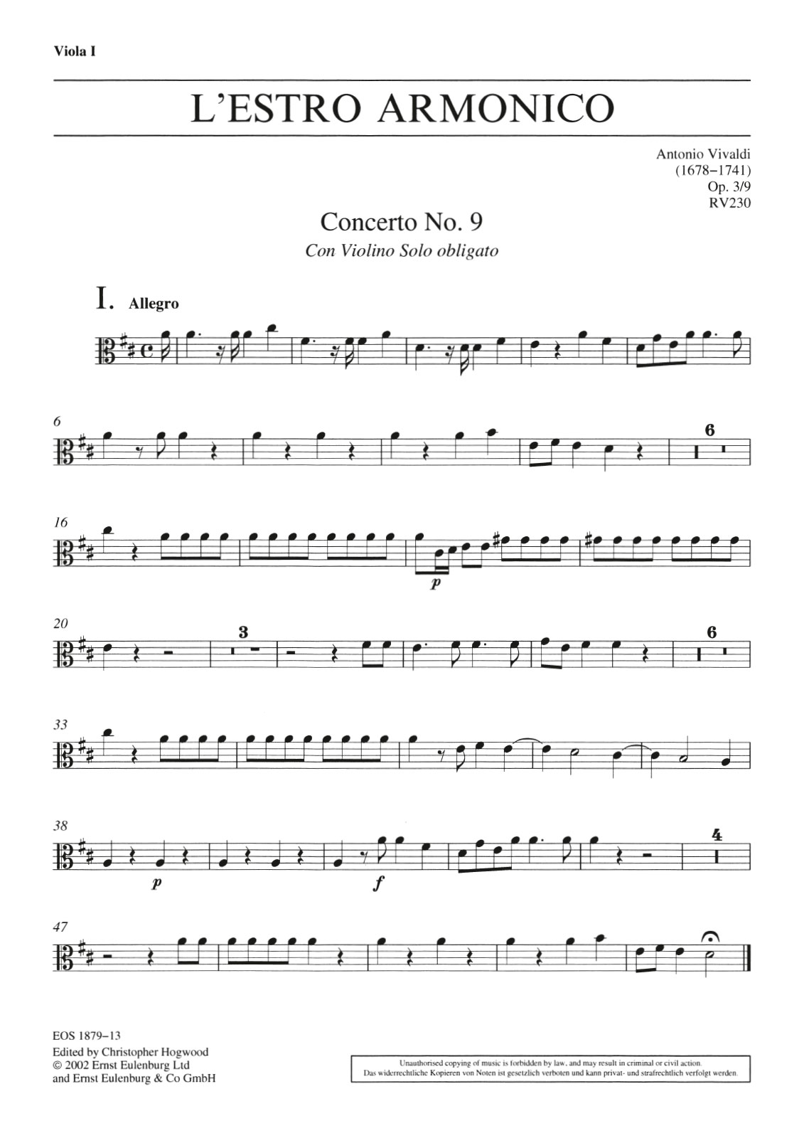Front Cover Image Concerto D-Dur op. 3/9 RV 230