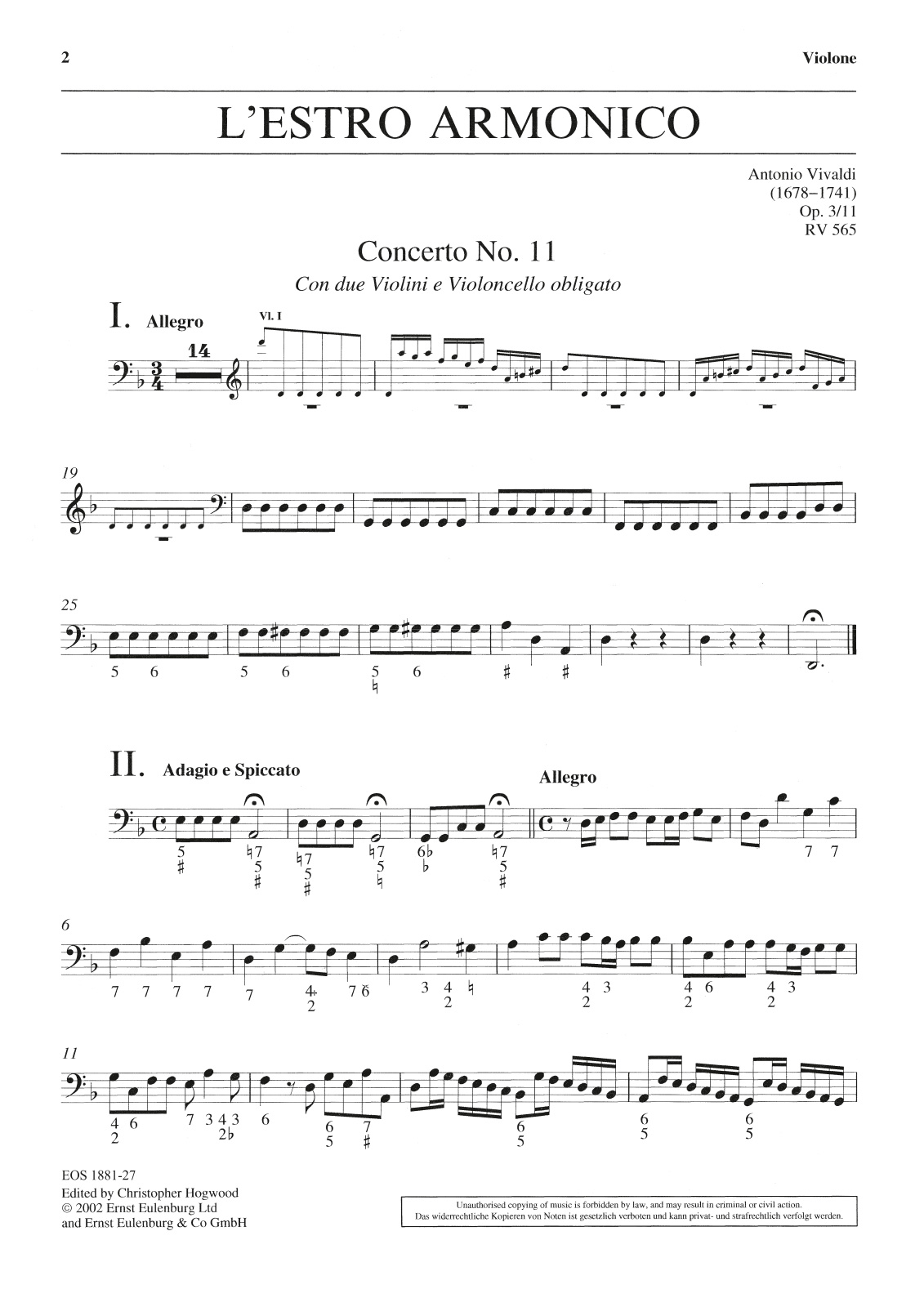 Front Cover Image Concerto d-moll op. 3/11 RV 565