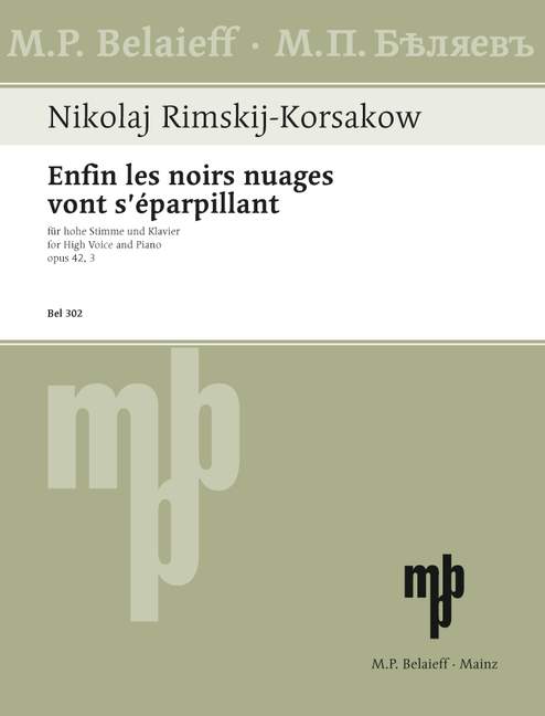 Front Cover Image Enfin les noirs nuages vont s'éparpillant op. 42/3 