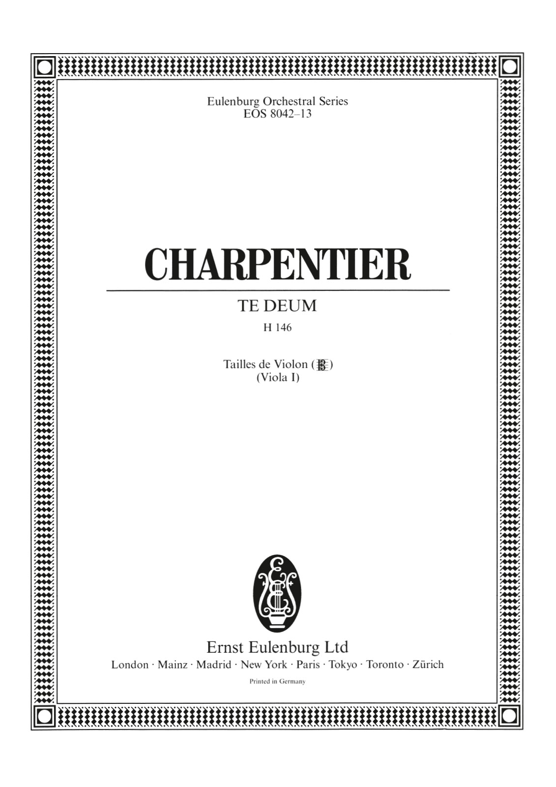 Front Cover Image Te Deum D-Dur H 146