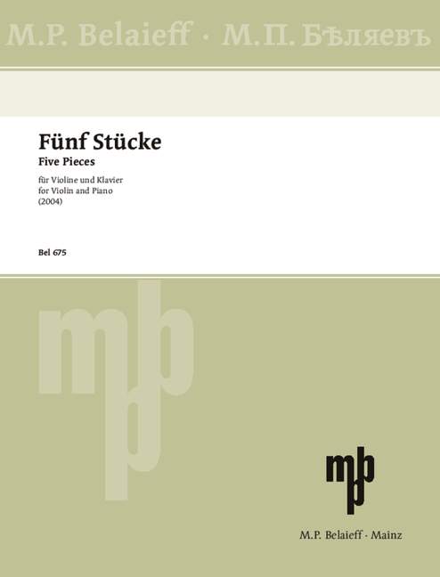 Front Cover Image Fünf Stücke 