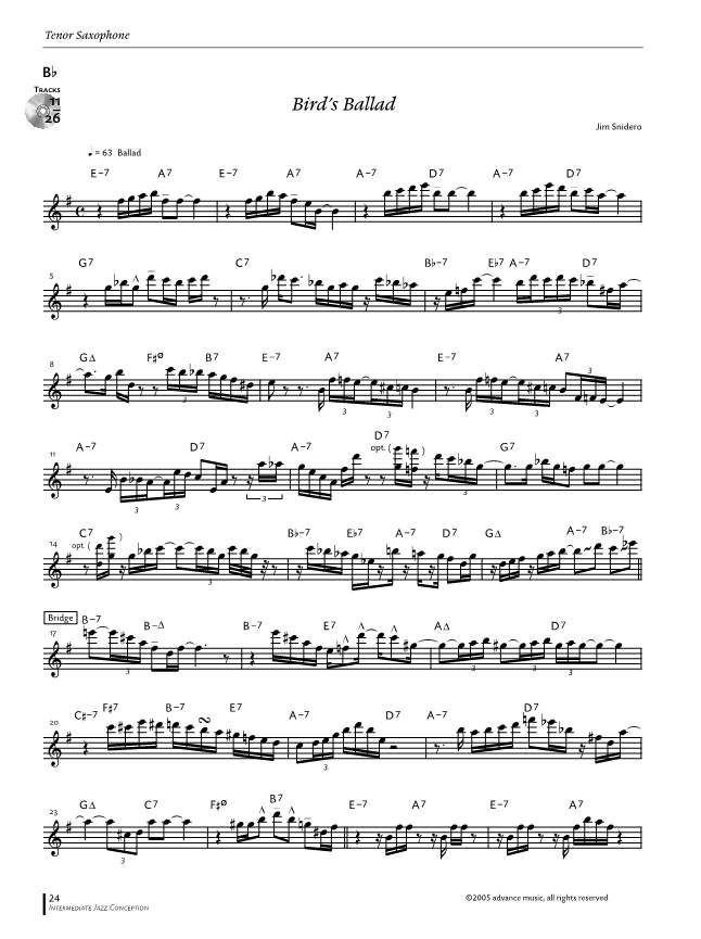 Other Cover Image Intermediate Jazz Conception Tenor Saxophone 
