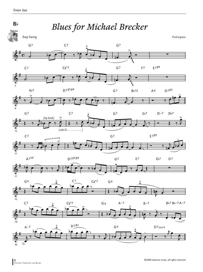 Other Cover Image Playing Through The Blues - Tenor Saxophone 