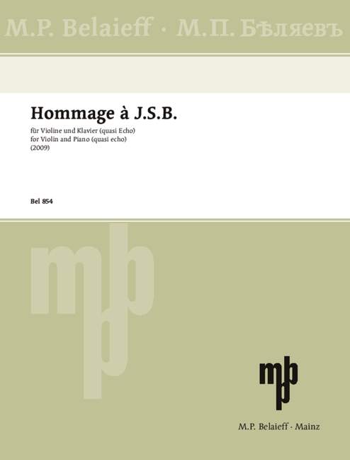 Front Cover Image Hommage à J.S.B. 