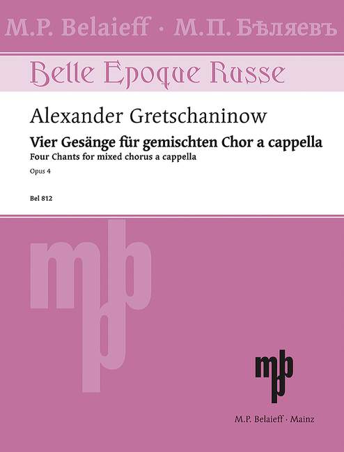 Front Cover Image Vier Gesänge op. 4, 1-4 