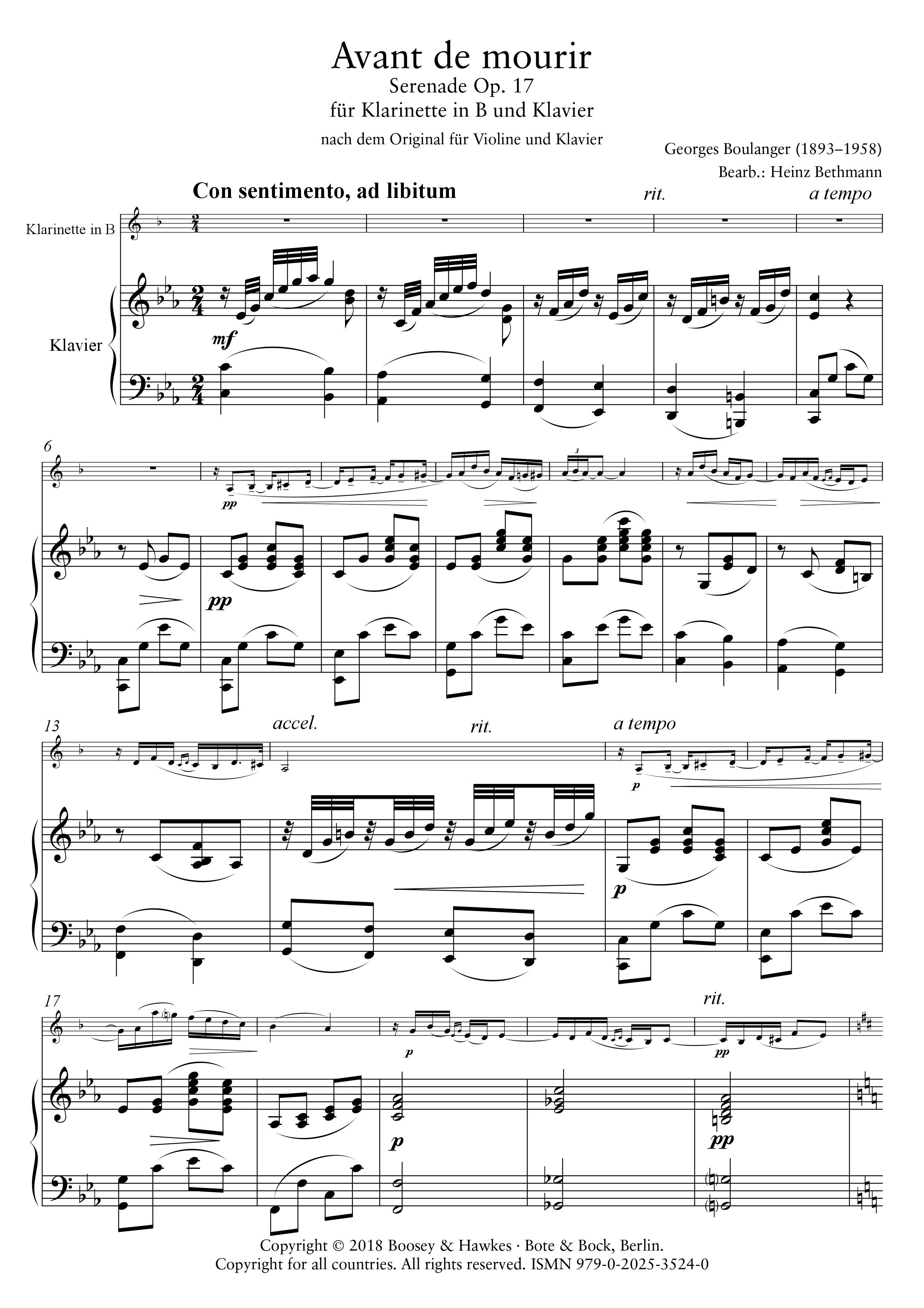 Other Cover Image Avant de mourir op. 17 