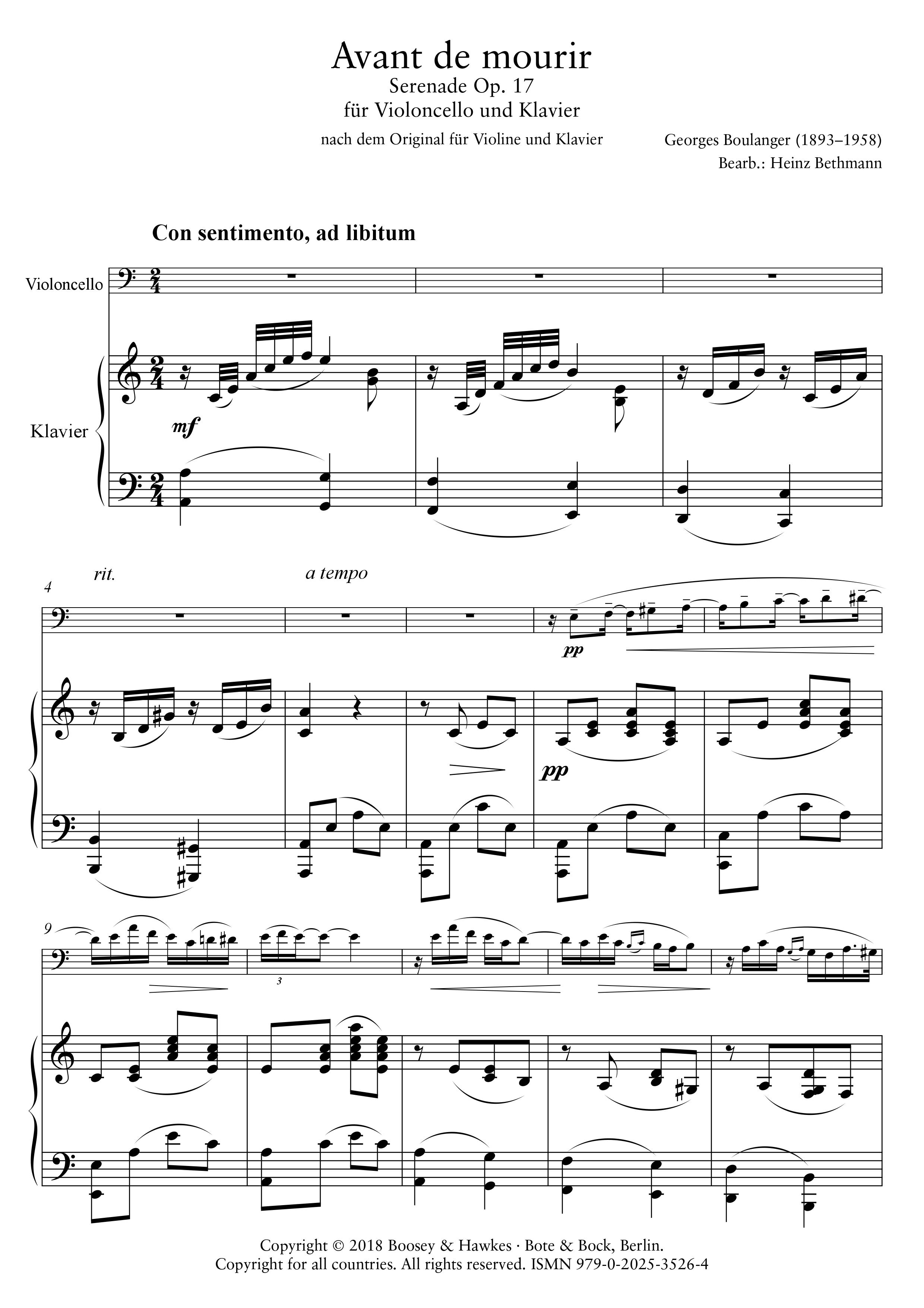 Other Cover Image Avant de mourir op. 17 