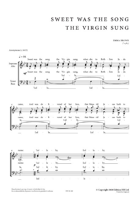 Front Cover Image Sweet was the Song the Virgin Sung 