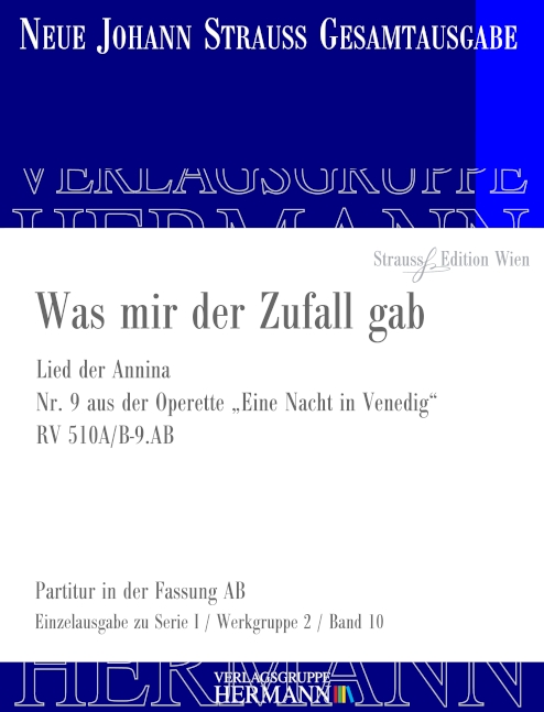 Front Cover Image Eine Nacht in Venedig - Was mir der Zufall gab (Nr. 9) RV 510A/B-9.AB 