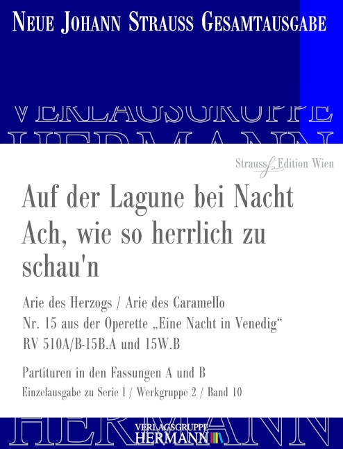 Front Cover Image Eine Nacht in Venedig - Lagunen Walzer (Nr. 15W) RV 510A/B-15W.B 