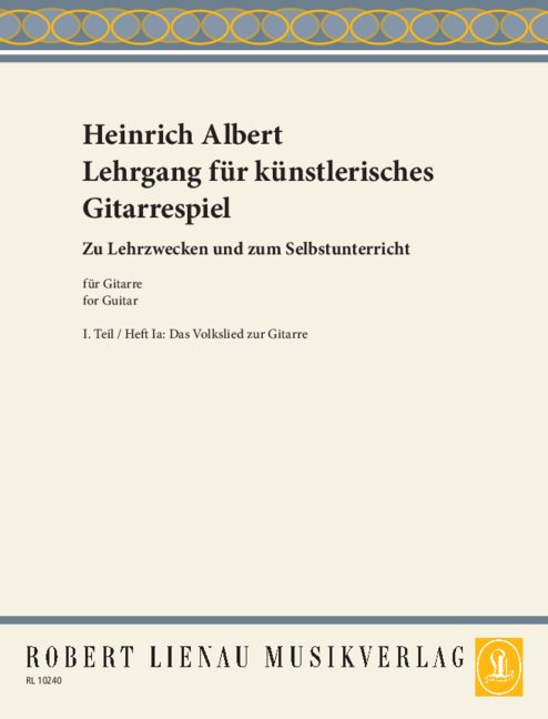 Front Cover Image Lehrgang für künstlerisches Gitarrespiel Teil 1/Heft 1a