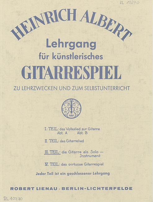 Front Cover Image Lehrgang für künstlerisches Gitarrespiel Teil 3