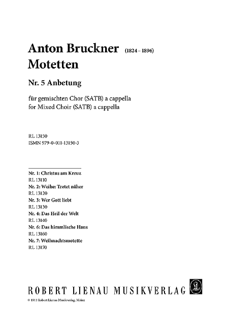 Front Cover Image Motetten 